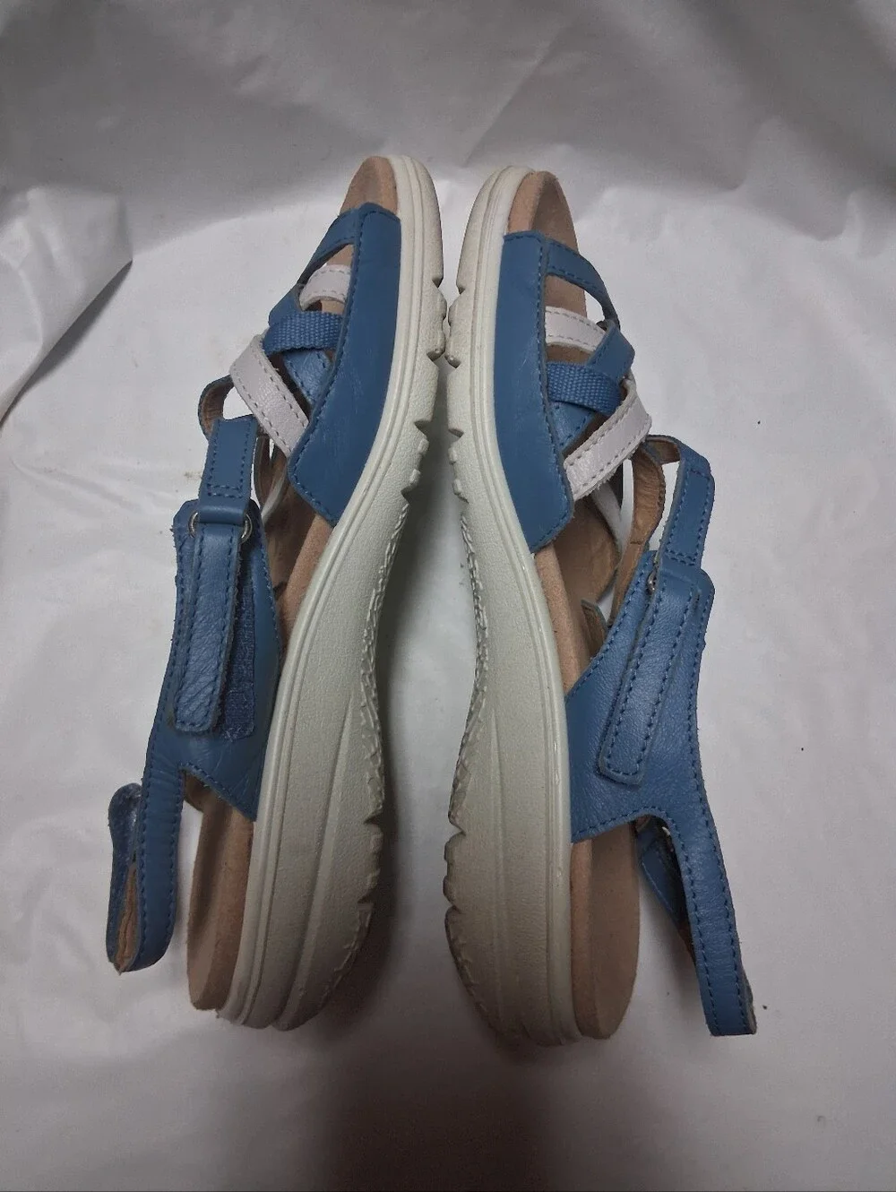 Hotter Comfort Slingback Sandals in Blue and White - Casual Big Girl's Sz 4.5